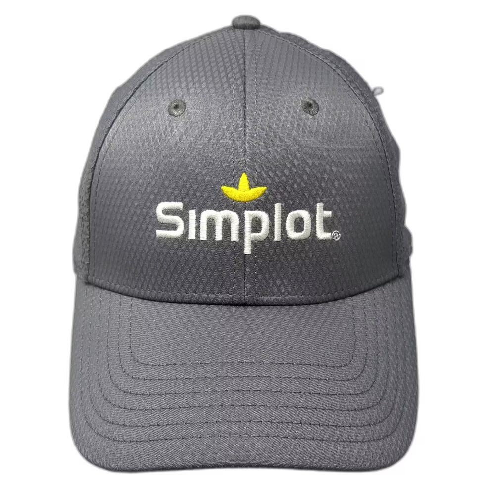 Imperial Baseball Cap Gray Simplot Logo XL Fitted A+FLEX Stretch Embroidered Hat